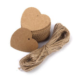 Maxbell 200 Round & Heart Kraft Paper Hang Tags Label Wedding Birthday Gift Card String