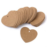 Maxbell 200 Round & Heart Kraft Paper Hang Tags Label Wedding Birthday Gift Card String