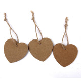 Maxbell 200 Round & Heart Kraft Paper Hang Tags Label Wedding Birthday Gift Card String