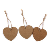 Maxbell 200 Round & Heart Kraft Paper Hang Tags Label Wedding Birthday Gift Card String