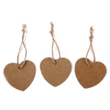 Maxbell 200 Round & Heart Kraft Paper Hang Tags Label Wedding Birthday Gift Card String
