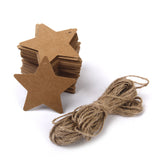 Maxbell Phenovo Kraft Paper Blank Card DIY Gift Tags Pentagram Label 100pcs