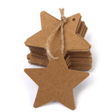 Maxbell Phenovo Kraft Paper Blank Card DIY Gift Tags Pentagram Label 100pcs