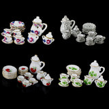 Maxbell Dollhouse Miniature Dining Ware Porcelain Tea Set 15pcs Daisy Pattern