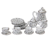 Maxbell Dollhouse Miniature Dining Ware Porcelain Tea Set 15pcs Daisy Pattern