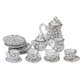 Maxbell Dollhouse Miniature Dining Ware Porcelain Tea Set 15pcs Daisy Pattern
