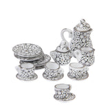 Maxbell Dollhouse Miniature Dining Ware Porcelain Tea Set 15pcs Daisy Pattern