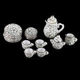 Maxbell Dollhouse Miniature Dining Ware Porcelain Tea Set 15pcs Daisy Pattern