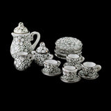 Maxbell Dollhouse Miniature Dining Ware Porcelain Tea Set 15pcs Daisy Pattern