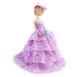 Maxbell Bridal Wedding Gown 4-layer Mesh Floral Dress for Barbie Dolls Purple