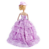 Maxbell Bridal Wedding Gown 4-layer Mesh Floral Dress for Barbie Dolls Purple