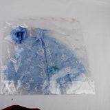 Maxbell Bridal Wedding Gown 4-layer Mesh Floral Dress for   Dolls Blue