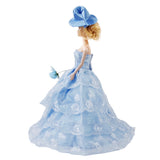 Maxbell Bridal Wedding Gown 4-layer Mesh Floral Dress for   Dolls Blue