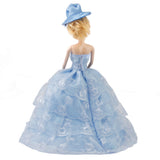 Maxbell Bridal Wedding Gown 4-layer Mesh Floral Dress for   Dolls Blue