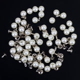 Maxbell 3xRivets and Pearls Set for DIY Crafts 100 Pieces Ivory