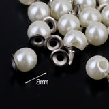 Maxbell 4xRivets and Pearls Set for DIY Crafts 100 Pieces Ivory