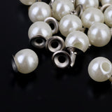 Maxbell 4xRivets and Pearls Set for DIY Crafts 100 Pieces Ivory
