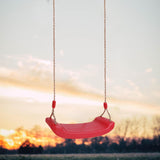 Maxbell Kids Swing Set Red Plastic Tree/Beam Swing Seat w.Rope+Hanging Strap+Snap Hook