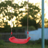 Maxbell Kids Swing Set Red Plastic Tree/Beam Swing Seat w.Rope+Hanging Strap+Snap Hook