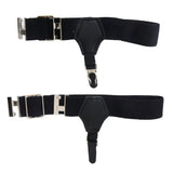 Maxbell 4xMen's Uniform Sock Garters Adjustable Garters One Pair Black