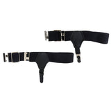 Maxbell 4xMen's Uniform Sock Garters Adjustable Garters One Pair Black