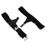 Maxbell 4xMen's Uniform Sock Garters Adjustable Garters One Pair Black