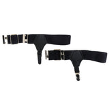 Maxbell 4xMen's Uniform Sock Garters Adjustable Garters One Pair Black
