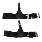 Maxbell 4xMen's Uniform Sock Garters Adjustable Garters One Pair Black
