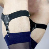 Maxbell 4xMen's Uniform Sock Garters Adjustable Garters One Pair Black
