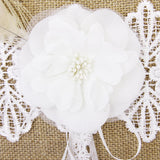 Maxbell Rustic Wedding Hessian Burlap Lace Flower Basket & Feather Ring Bearer Pillow 8"