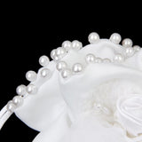 Maxbell 3xSatin Pearl Rhinestone Wedding Bridal Dolly Bag Handbag Ivory 22.5x17cm