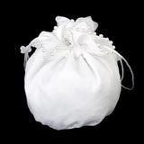 Maxbell 3xSatin Pearl Rhinestone Wedding Bridal Dolly Bag Handbag Ivory 22.5x17cm