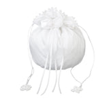 Maxbell 3xSatin Pearl Rhinestone Wedding Bridal Dolly Bag Handbag Ivory 22.5x17cm