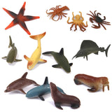 Maxbell Plastic PVC Marine Animals Model Kids Toy 12pcs Multi-color