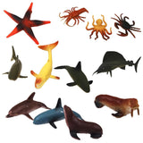 Maxbell Plastic PVC Marine Animals Model Kids Toy 12pcs Multi-color