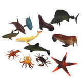 Maxbell Plastic PVC Marine Animals Model Kids Toy 12pcs Multi-color