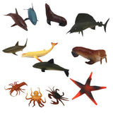 Maxbell Plastic PVC Marine Animals Model Kids Toy 12pcs Multi-color