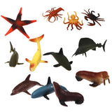 Maxbell Plastic PVC Marine Animals Model Kids Toy 12pcs Multi-color