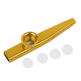 Maxbell Musical Instrument Aluminium Alloy Kazoo with Diaphragm-Golden