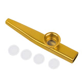 Maxbell Musical Instrument Aluminium Alloy Kazoo with Diaphragm-Golden