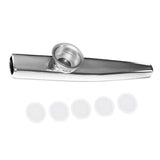 Maxbell 6xAluminium Alloy Kazoo with Diaphragm Silver