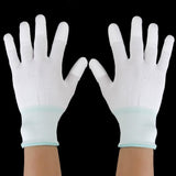 Maxbell 20x1 Pair Nylon Quilting Gloves for Machine Quilters Quilting Sewing M White