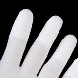 Maxbell 20x1 Pair Nylon Quilting Gloves for Machine Quilters Quilting Sewing M White