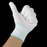 Maxbell 20x1 Pair Nylon Quilting Gloves for Machine Quilters Quilting Sewing M White