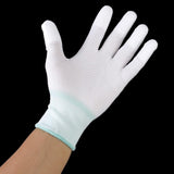 Maxbell 20x1 Pair Nylon Quilting Gloves for Machine Quilters Quilting Sewing M White