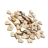 Maxbell 3xNatural Wood Heart Embellishments Weddings Decor Craft 30x3mm 50pcs