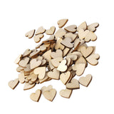Maxbell 3xNatural Wood Heart Embellishments Weddings Decor Craft 30x3mm 50pcs