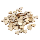 Maxbell 3xNatural Wood Heart Embellishments Weddings Decor Craft 30x3mm 50pcs