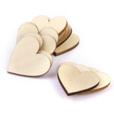 Maxbell 3xNatural Wood Heart Embellishments Weddings Decor Craft 30x3mm 50pcs