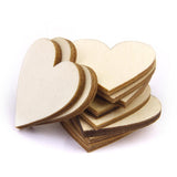 Maxbell 3xNatural Wood Heart Embellishments Weddings Decor Craft 30x3mm 50pcs